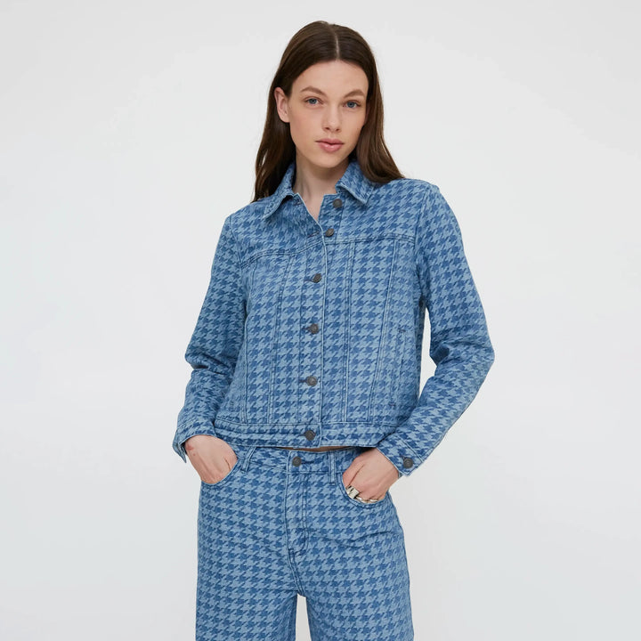 CHAQUETA - Wild Pony, Estampado pata de gallo azul