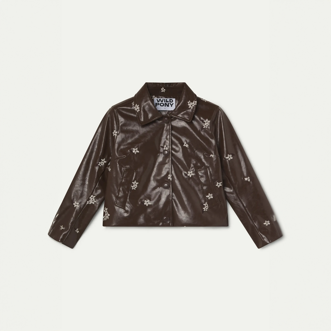CHAQUETA - Wild Pony, Piel sintética con estampado Almond Flower