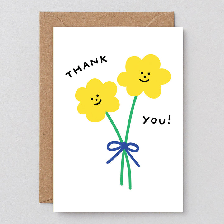 TARJETA FELICITACIÓN - Wrap Magazine, Thank You Double Flowers