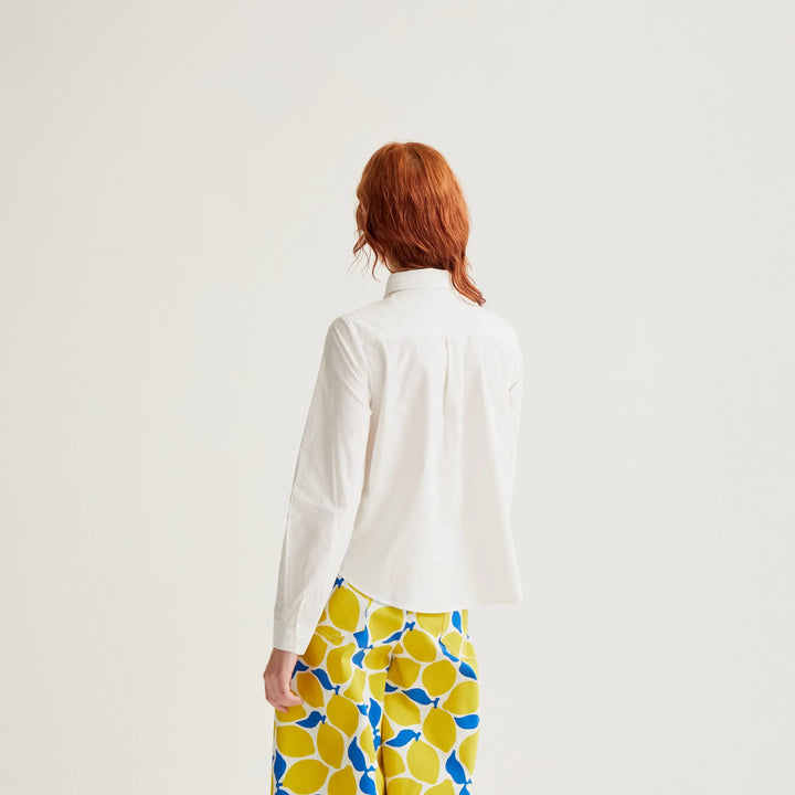 CAMISA - Compañía Fantástica, Algodón blanco con volante