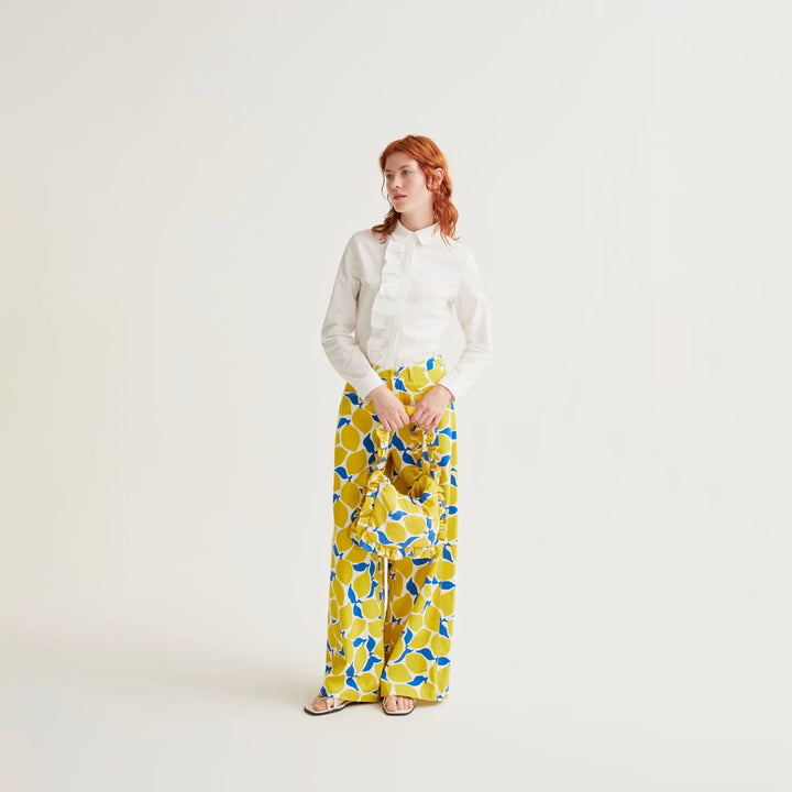 CAMISA - Compañía Fantástica, Algodón blanco con volante