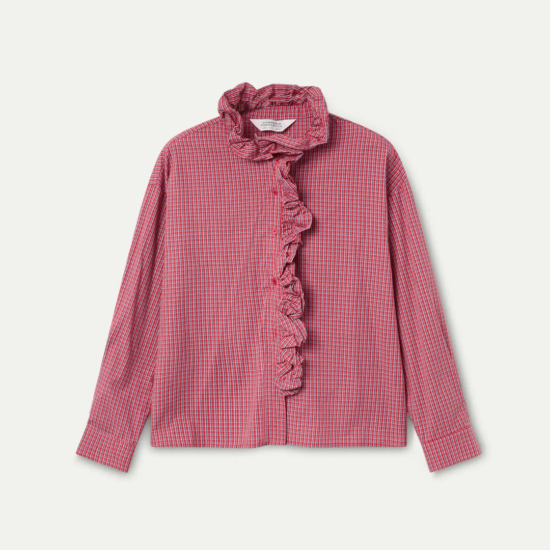 CAMISA - Compañía Fantástica, Estampado cuadro vichy rojo