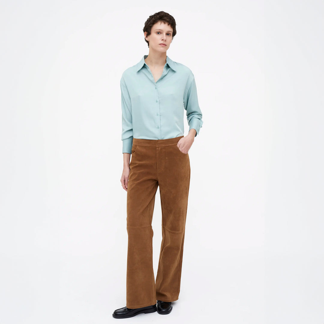 CAMISA - Wild Pony,  Azul crepé satinado.