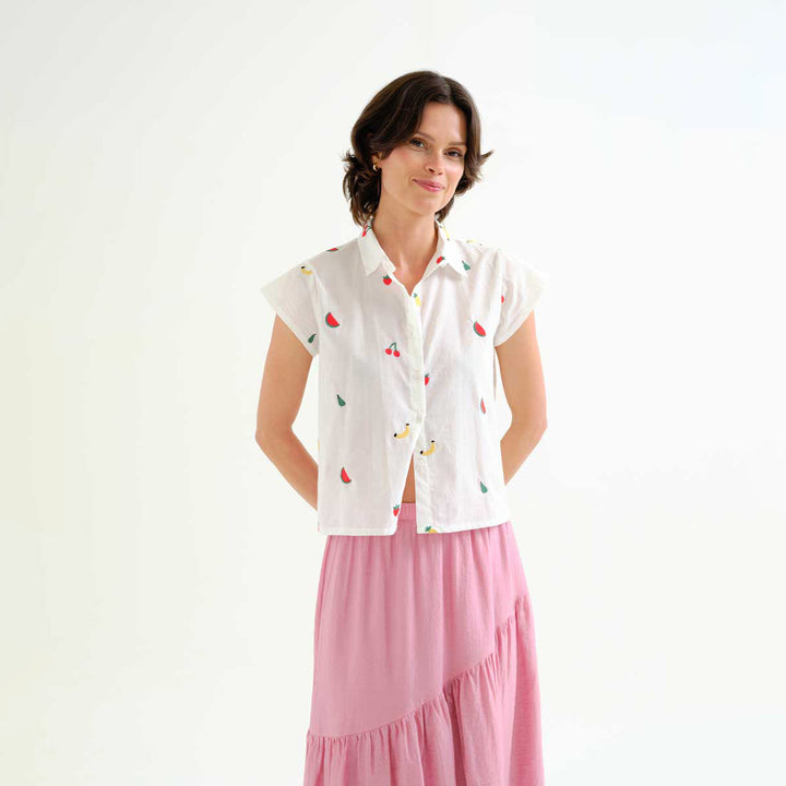 CAMISA - Compañía Fantástica, Bordado de Ensalada de frutas