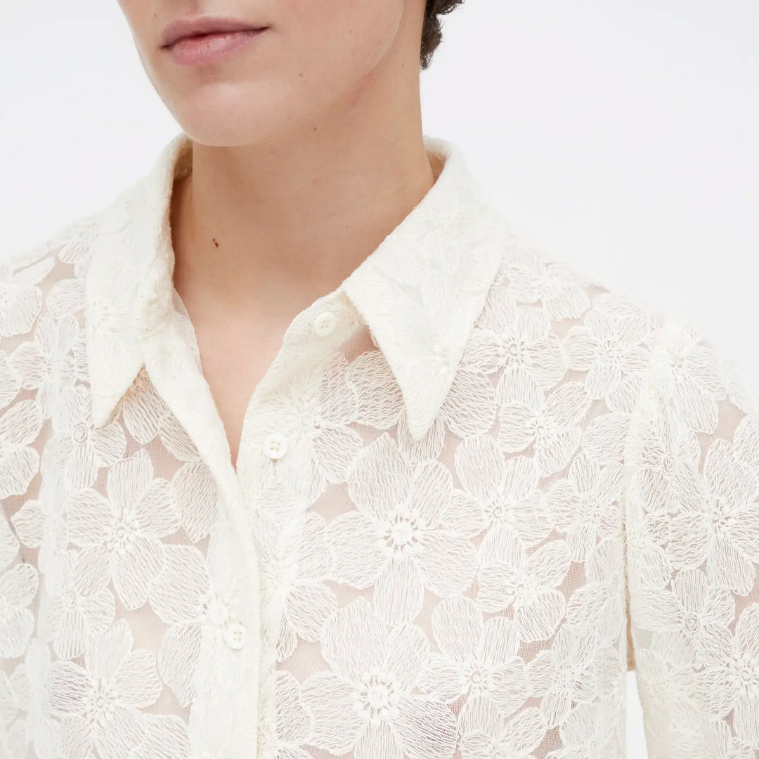 CAMISA - Wild Pony,  Blanca con encaje floral