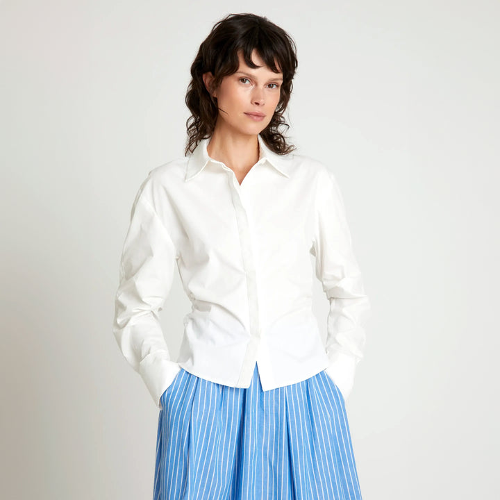 CAMISA - Wild Pony, fruncida algodón blanca