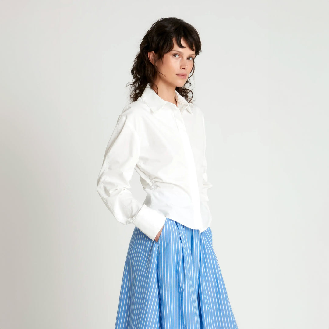 CAMISA - Wild Pony, fruncida algodón blanca