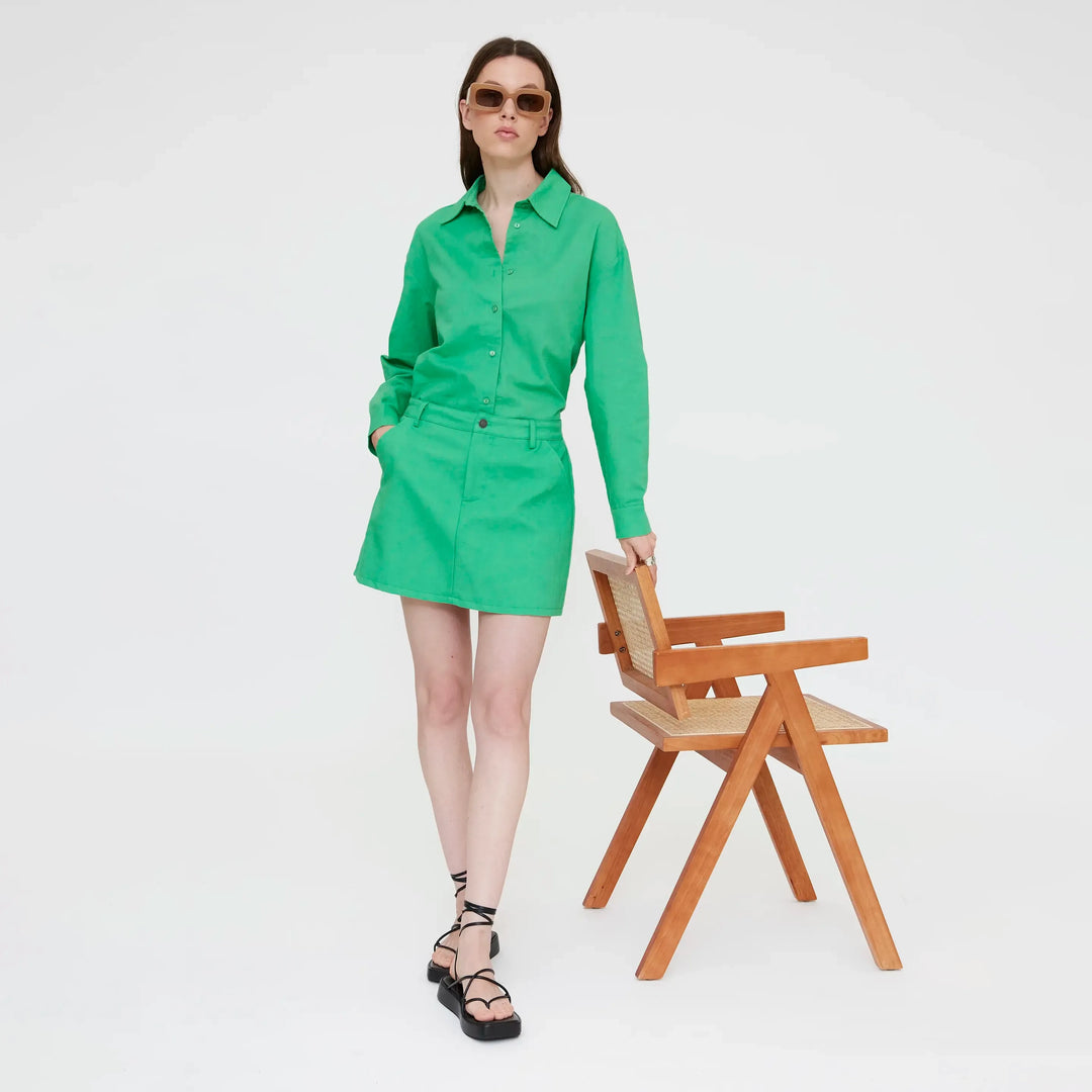 CAMISA - Wild Pony, Mezcla lino verde