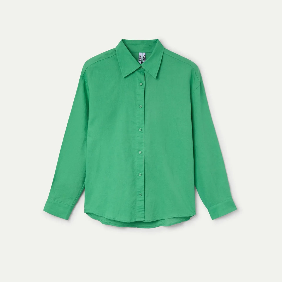 CAMISA - Wild Pony, Mezcla lino verde