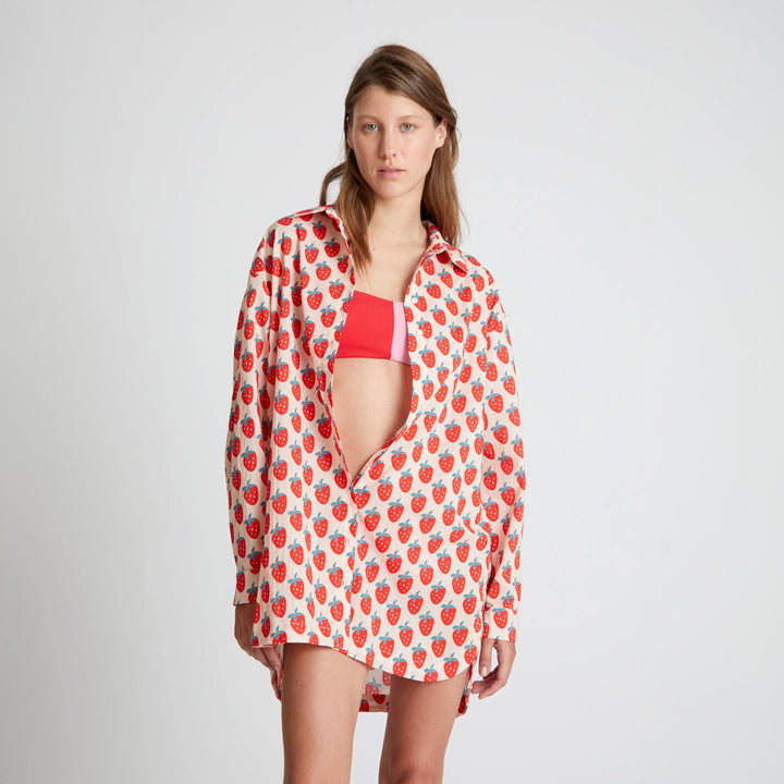 CAMISA - Compañía Fantástica, Oversize estampado Strawberry Beach