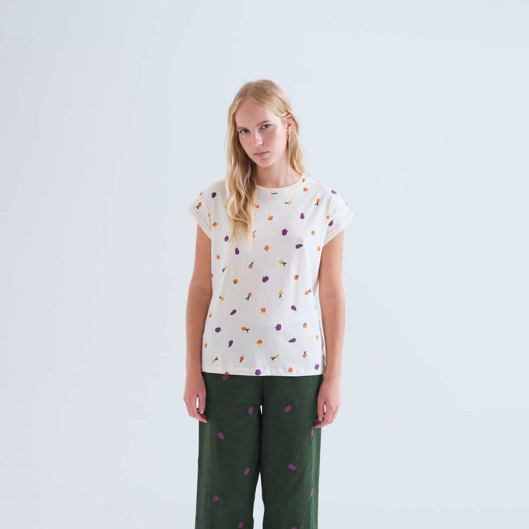 CAMISETA- Compañía Fantástica, Algodón con estampado verdura