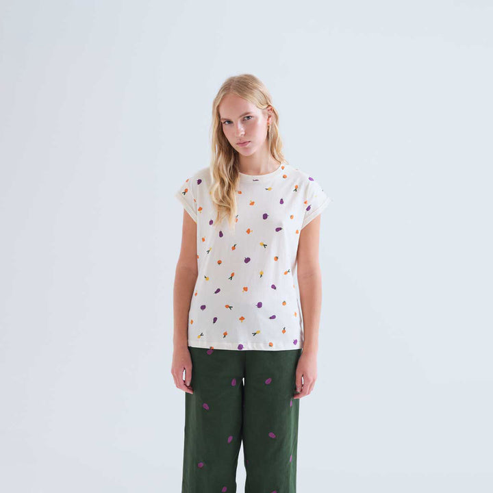 CAMISETA- Compañía Fantástica, Algodón con estampado verdura