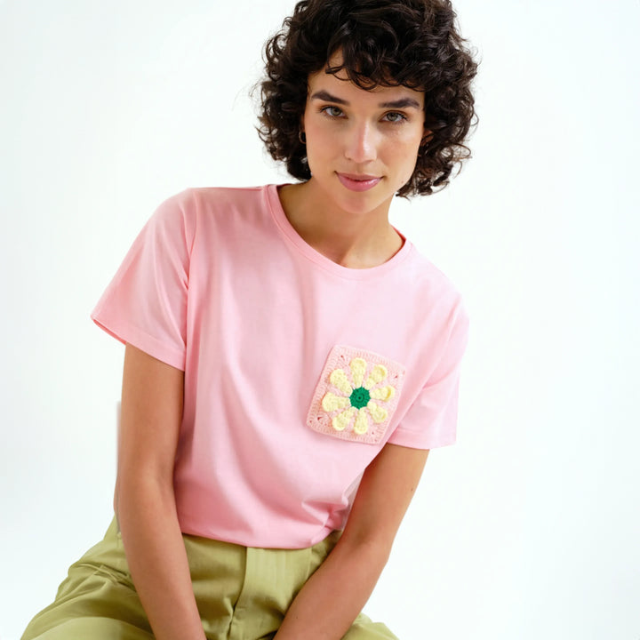 CAMISETA- Compañía Fantástica, Girasol bordado