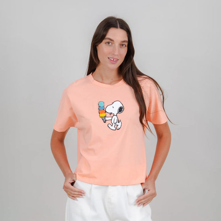 CAMISETA - Brava Fabrics, Oversize Peanuts Icecream Rosa