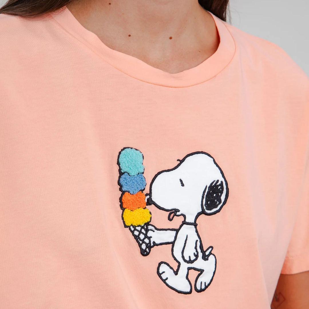 CAMISETA - Brava Fabrics, Oversize Peanuts Icecream Rosa