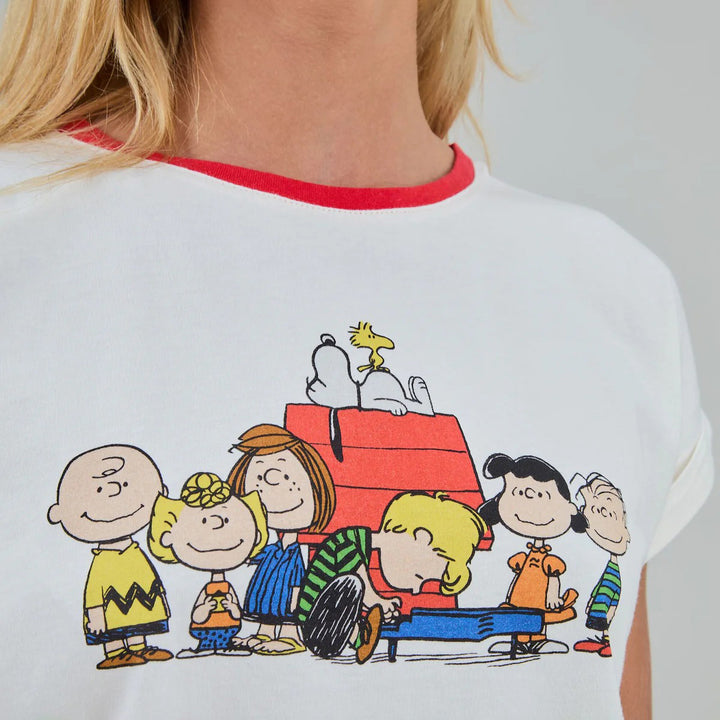 CAMISETA - Brava Fabrics, Peanuts Retro Friends Scoop Ecru