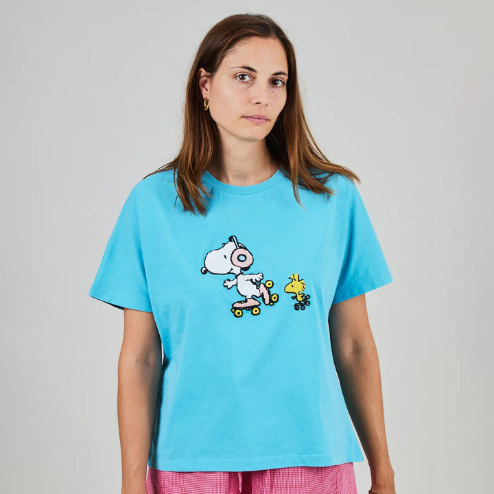 CAMISETA - Brava Fabrics, Peanuts Roller Oversize Azul
