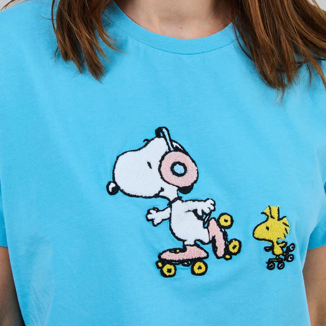 CAMISETA - Brava Fabrics, Peanuts Roller Oversize Azul