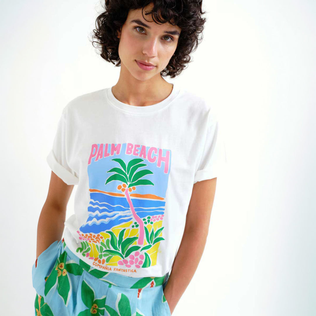 CAMISETA- Compañía Fantástica, Estampado Palm Beach