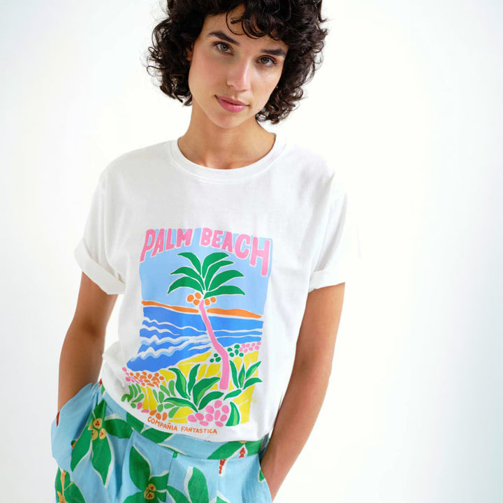CAMISETA- Compañía Fantástica, Estampado Palm Beach