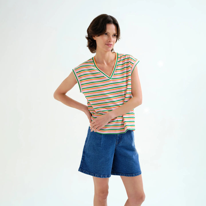 CAMISETA- Compañía Fantástica, Estampado de raya especial multicolor