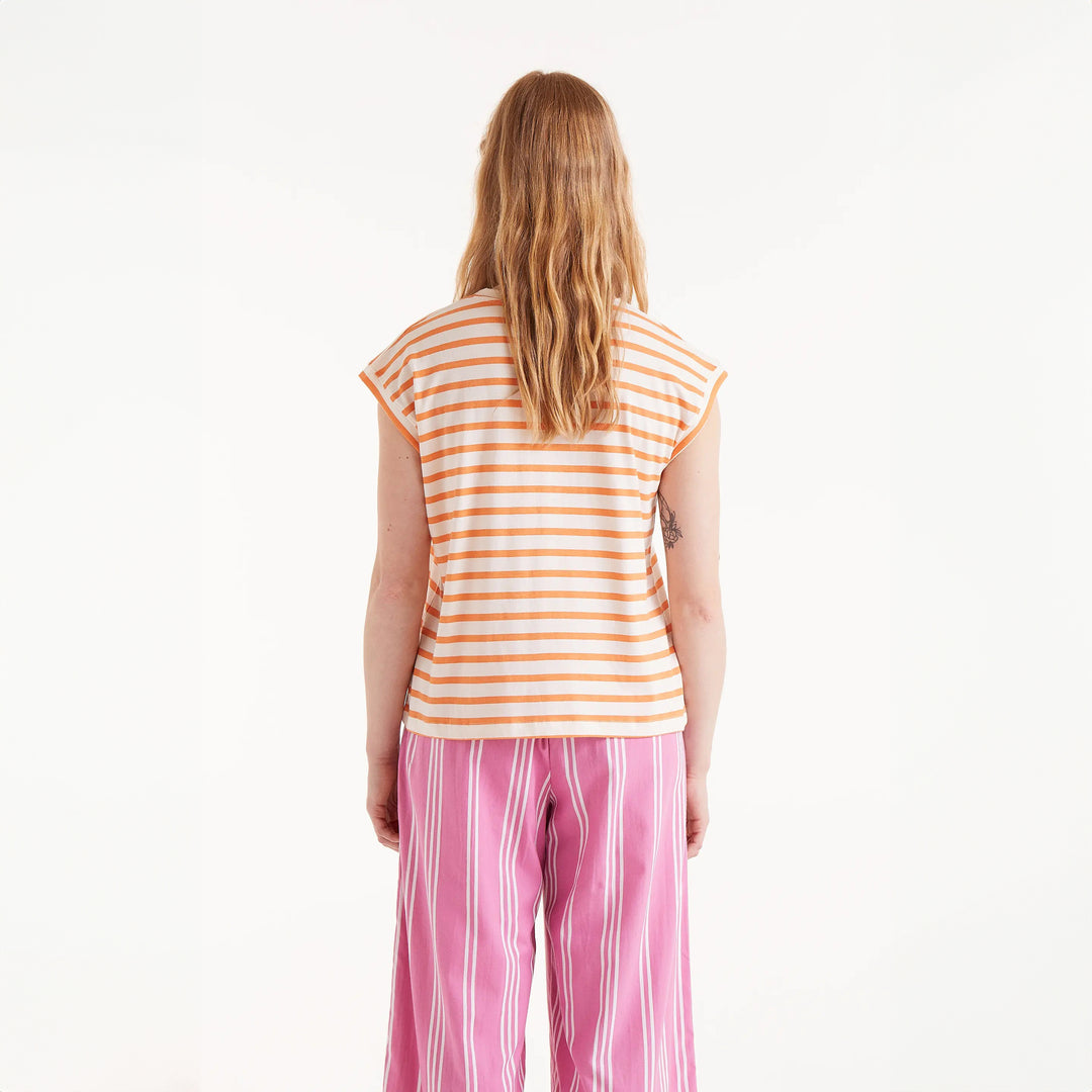 CAMISETA - Compañía Fantástica, Estampado de rayas naranjas