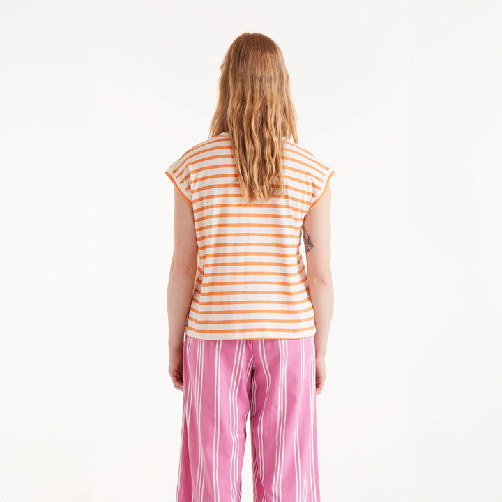 CAMISETA - Compañía Fantástica, Estampado de rayas naranjas
