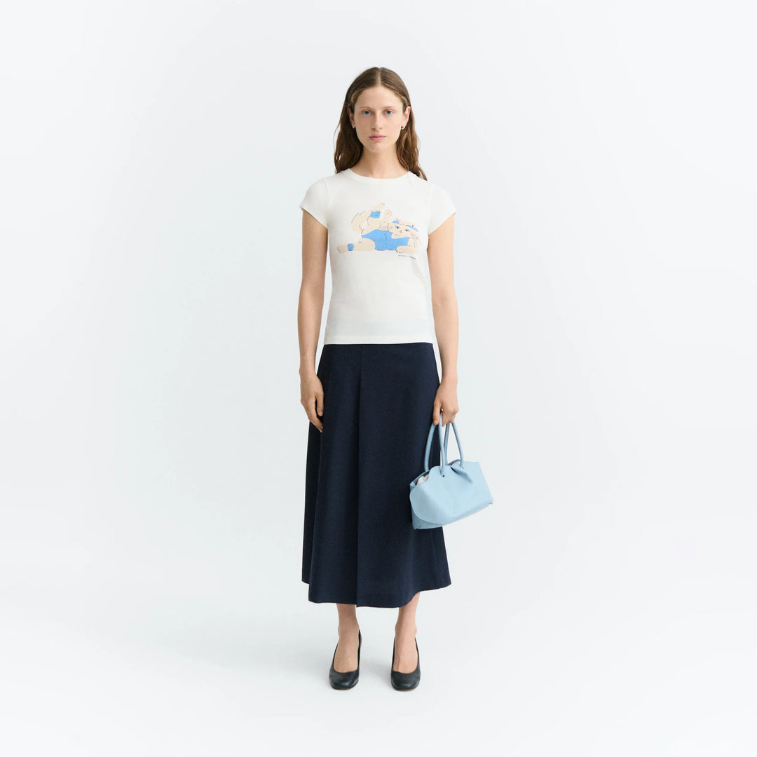 T-SHIRT - Thinking Mu, Hand embroidered bird Volta