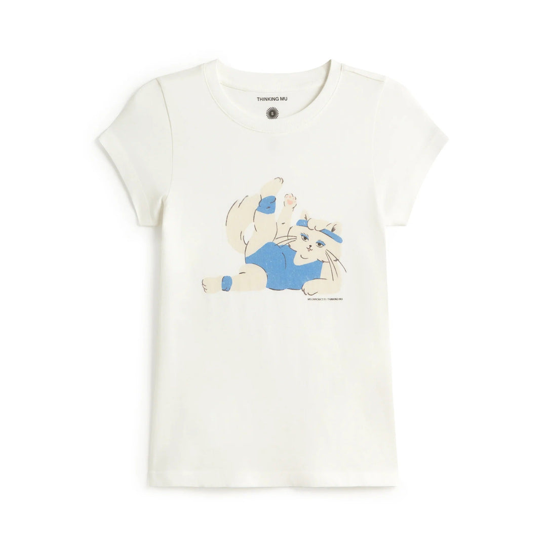 T-SHIRT - Thinking Mu, Hand embroidered bird Volta