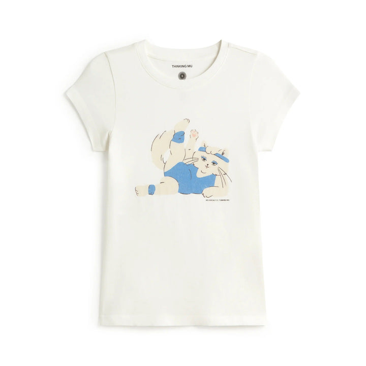 T-SHIRT - Thinking Mu, Hand embroidered bird Volta