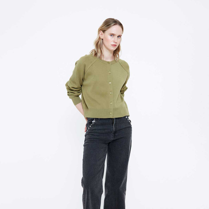 CARDIGAN - Wild Pony, Lavorazione a traforo bianco con perle