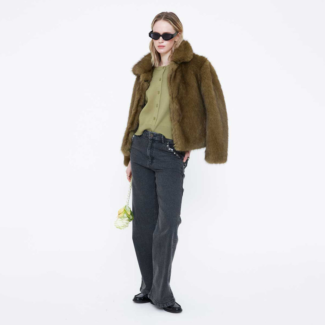 CARDIGAN - Wild Pony, Lavorazione a traforo bianco con perle