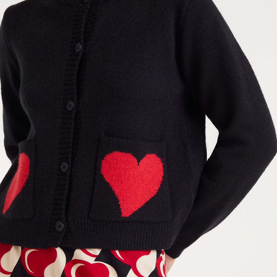 CÁRDIGAN - Compañía Fantástica, Jacquard estampado Heart Attack Small