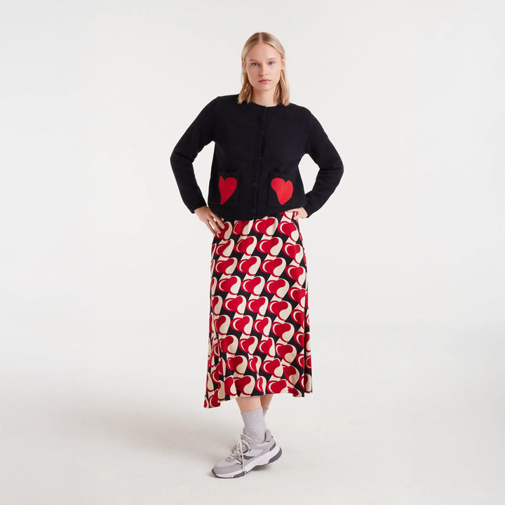 CÁRDIGAN - Compañía Fantástica, Jacquard estampado Heart Attack Small