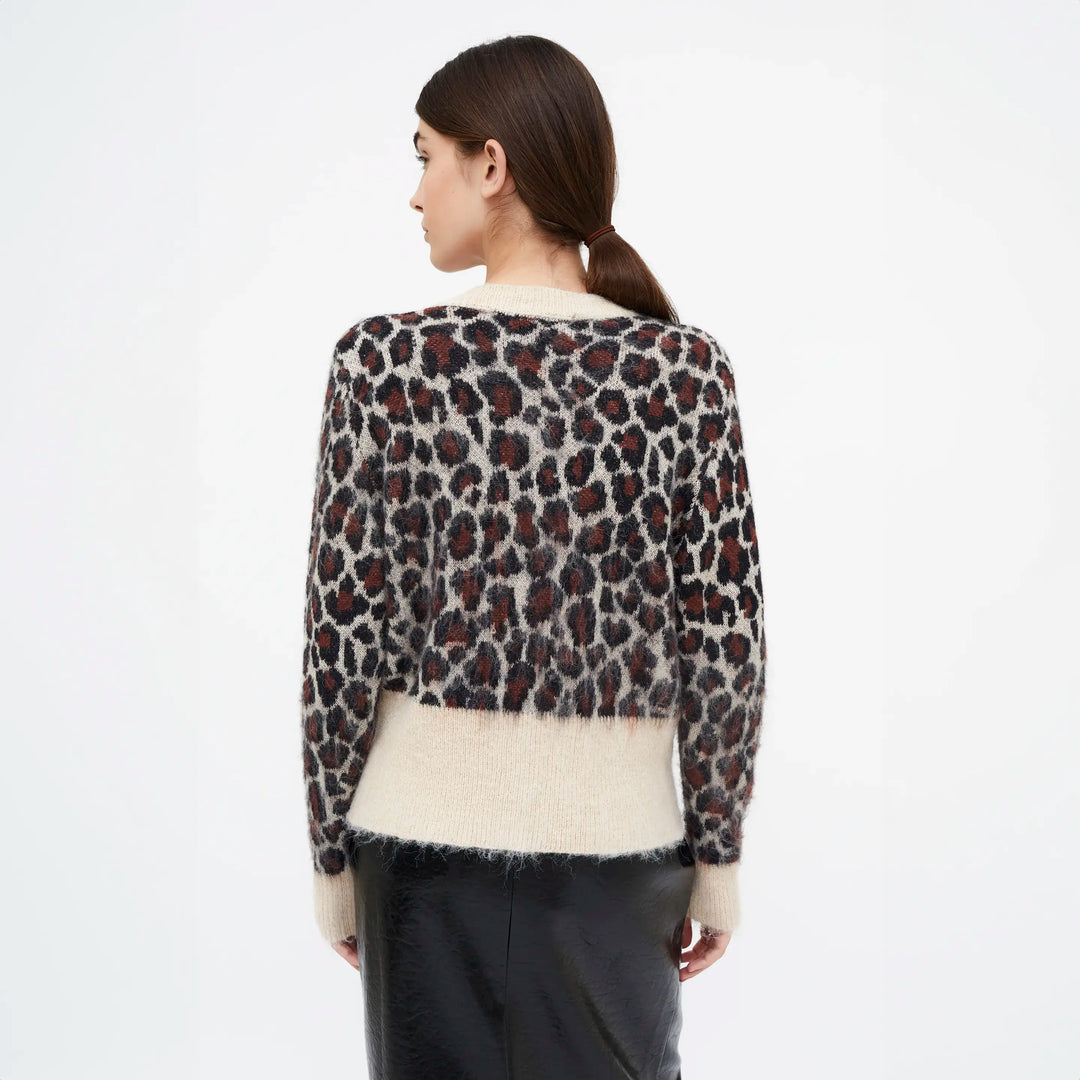 CÁRDIGAN - Wild Pony, Punto animal print color marrón.