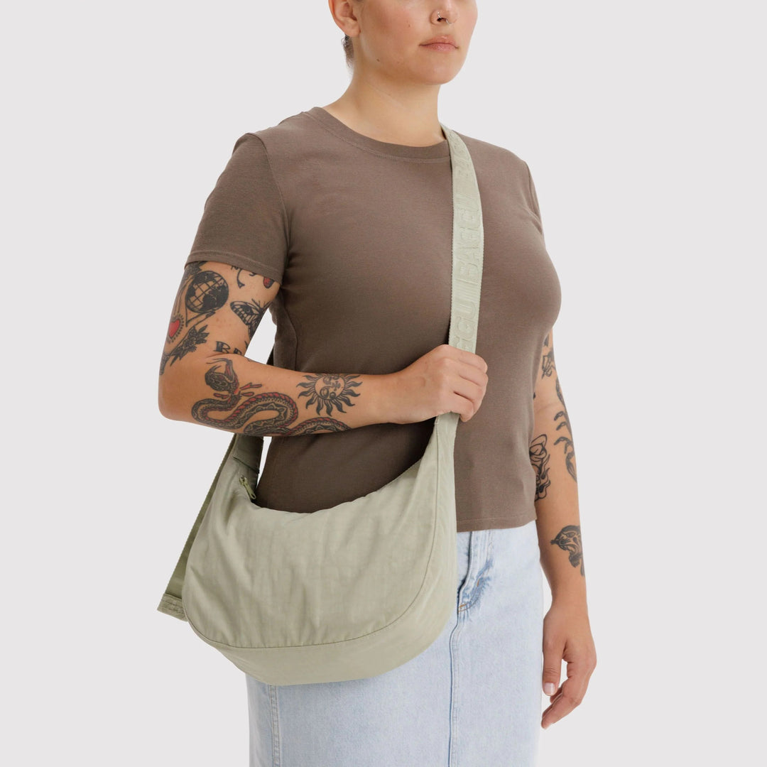 BOLSO - Baggu, Celadon Medium Nylon Crescent Bag