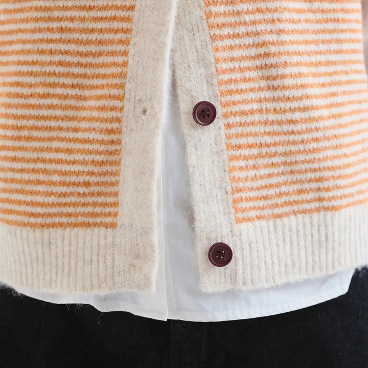 CHALECO - Compañía Fantástica, Punto con estampado de rayas naranja y blanco