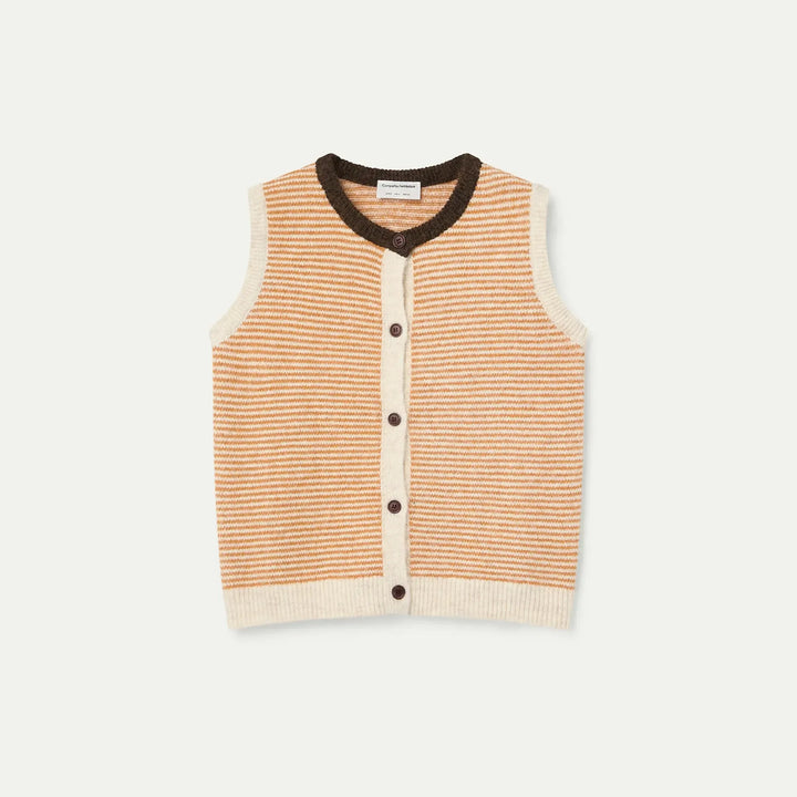 CHALECO - Compañía Fantástica, Punto con estampado de rayas naranja y blanco