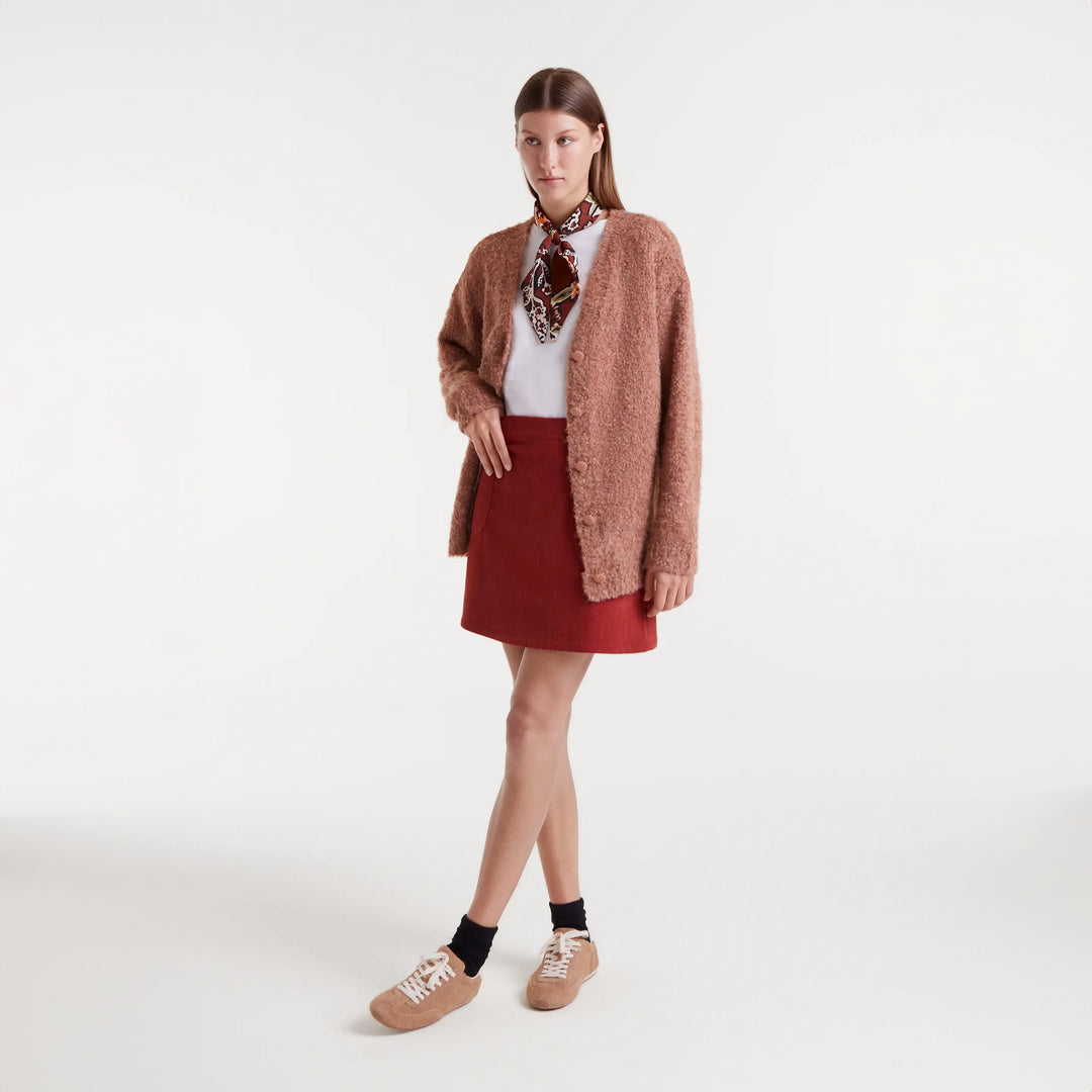 CHAQUETA - Compañía Fantástica, Larga con textura camel