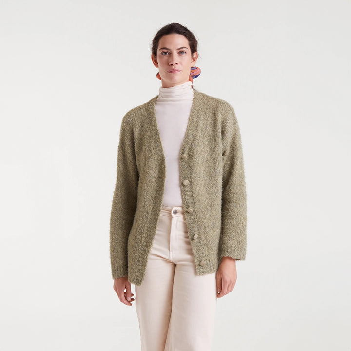 CHAQUETA - Compañía Fantástica, Larga con textura verde