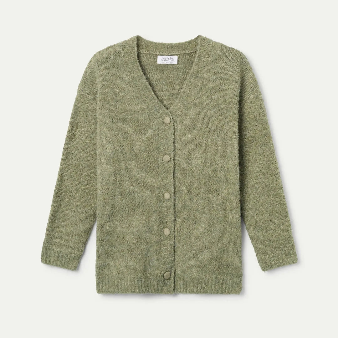CHAQUETA - Compañía Fantástica, Larga con textura verde