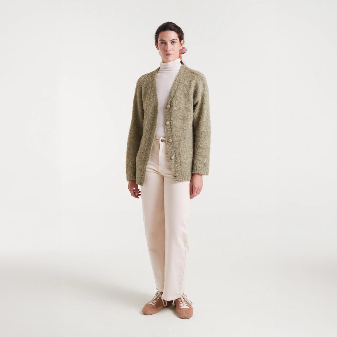 CHAQUETA - Compañía Fantástica, Larga con textura verde