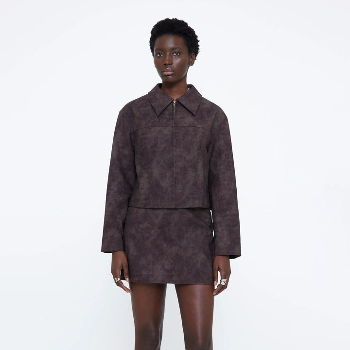 CHAQUETA - Wild Pony, Piel efecto cocodrilo marrón
