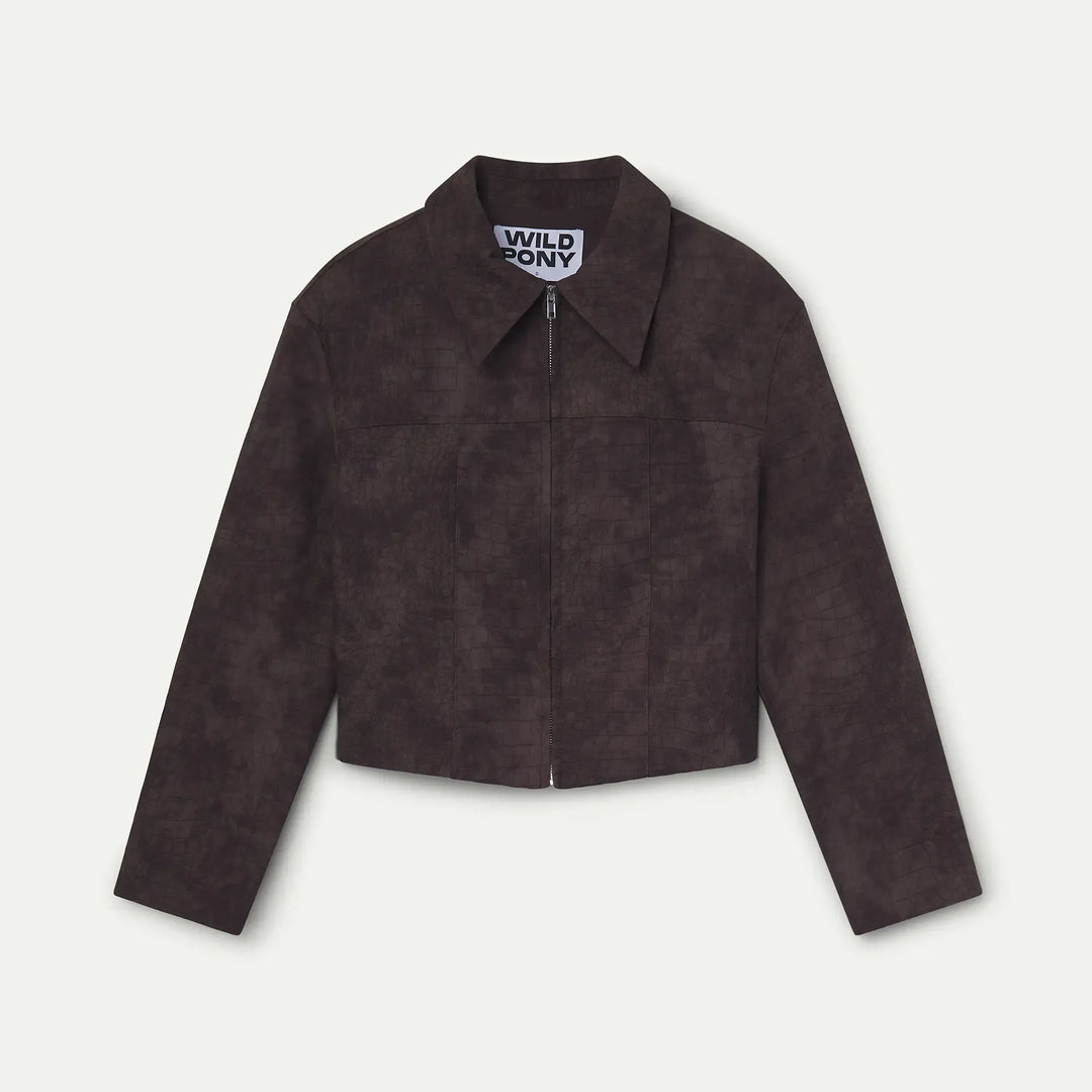CHAQUETA - Wild Pony, Piel efecto cocodrilo marrón