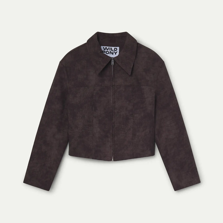 CHAQUETA - Wild Pony, Piel efecto cocodrilo marrón
