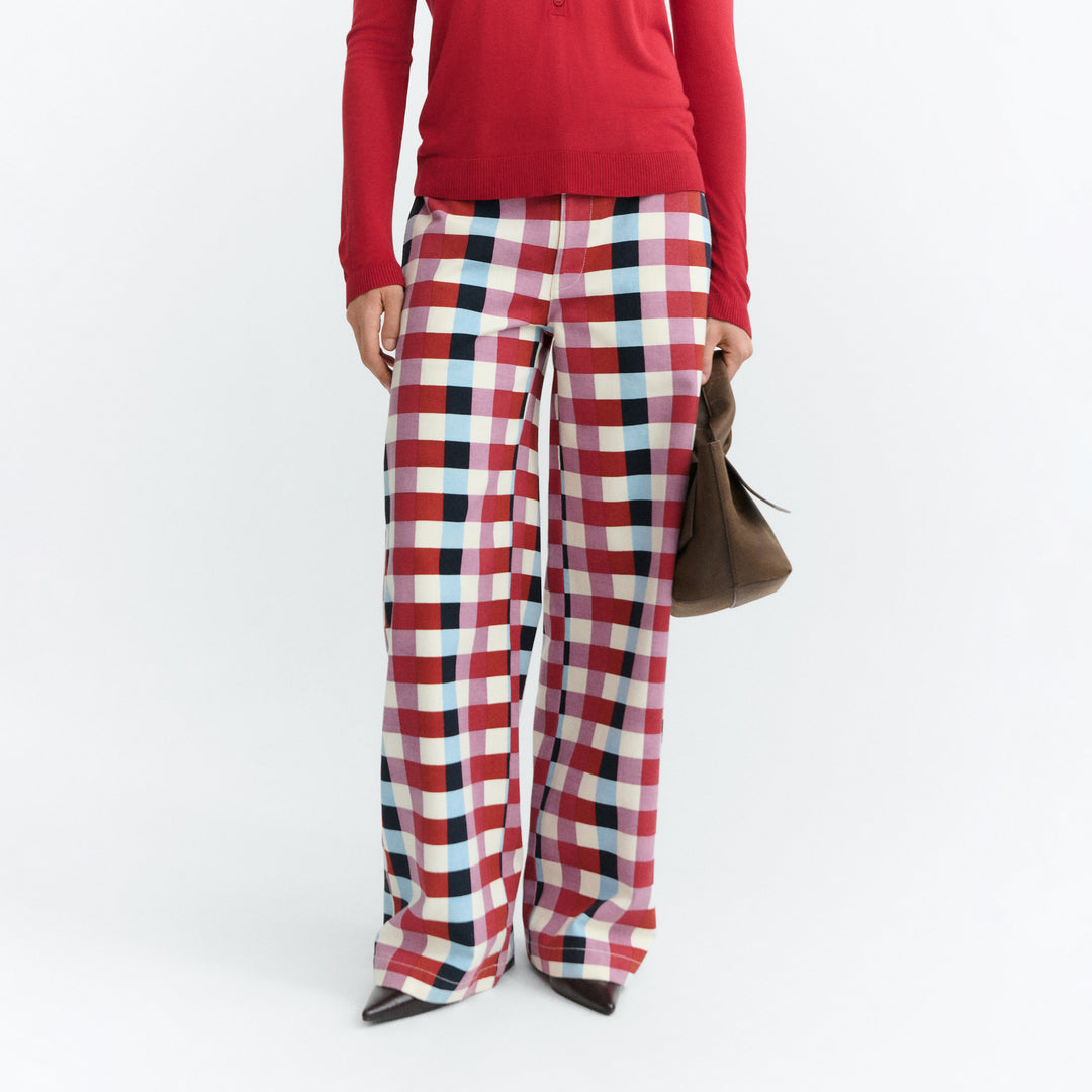 PANTALONI - Thinking Mu, gamba larga a righe blu totenham Hedda