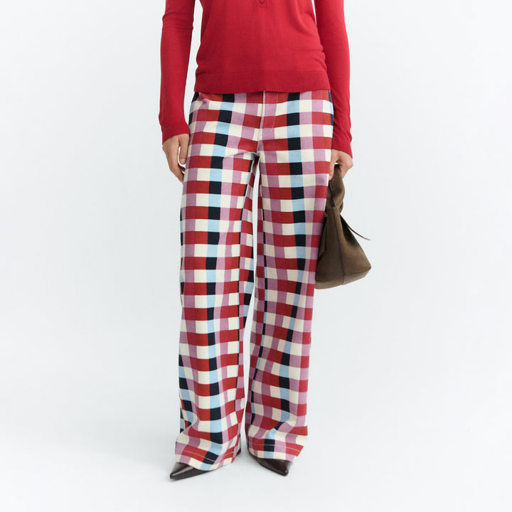 PANTALONI - Thinking Mu, gamba larga a righe blu totenham Hedda