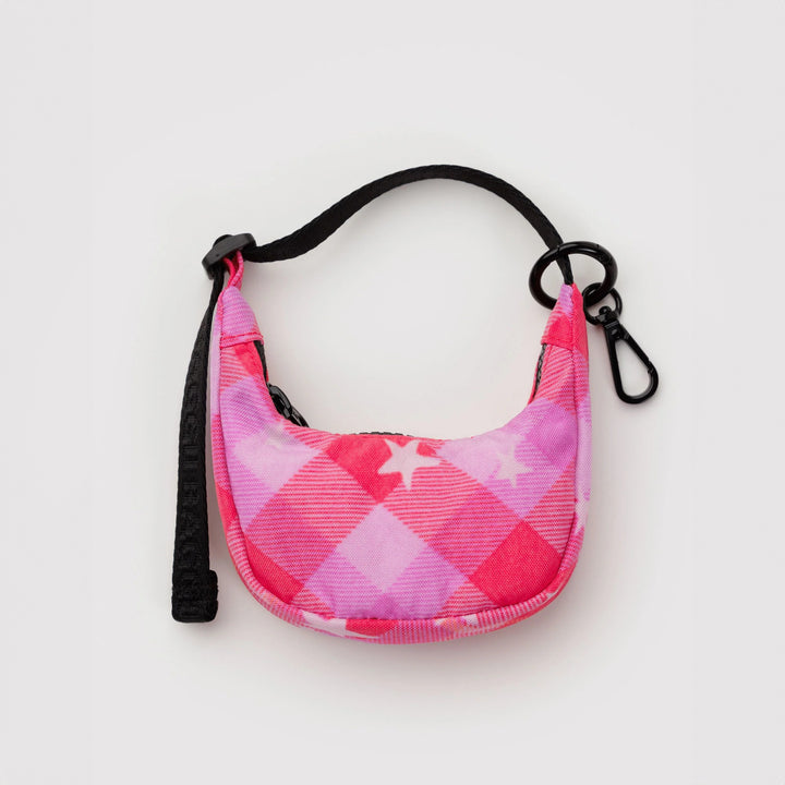 CHARM - Baggu, Pink Star Plaid Crescent Bag