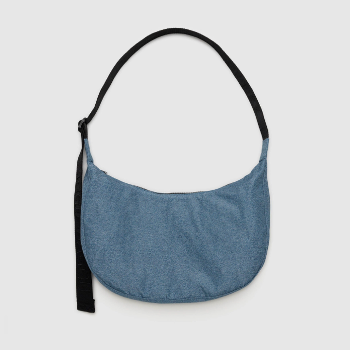 BOLSO - Baggu, Medium Nylon Crescent Bag Digital Denim