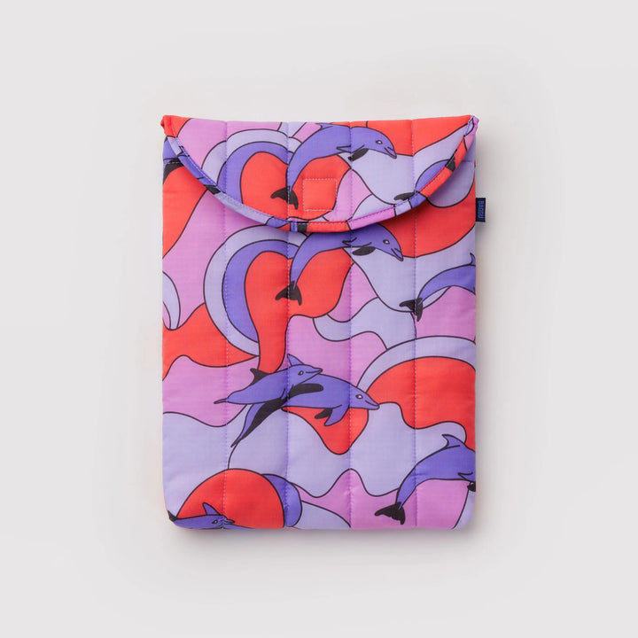 FUNDA DE PORTÁTIL 13''/14" - Baggu, Dolphins Puffy Laptop Sleeve